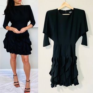 Night Way Black Ruffle Dress